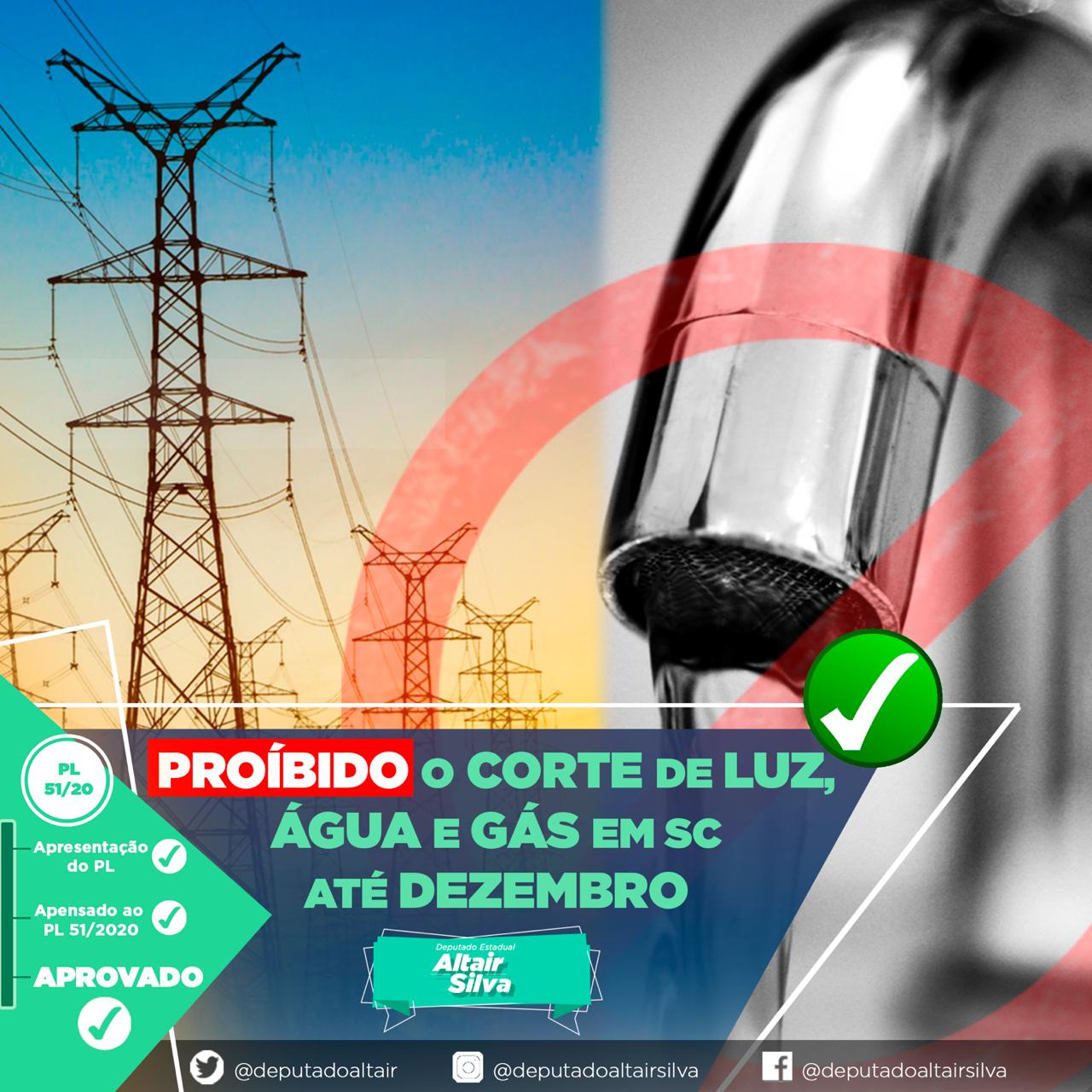 Photo of Proibido o corte de água, luz e gás em SC até dezembro