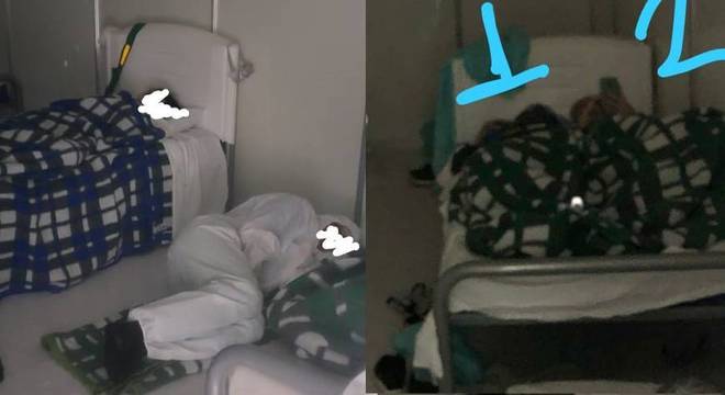 Photo of Médicos dormem no chão de hospital