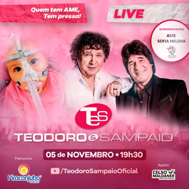 Photo of Teodoro e Sampaio farão Live em prol da pequena Sofia Helena