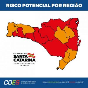 Photo of Matriz de Risco aponta 9 regiões de SC em nível gravíssimo para contágio da Covid-19