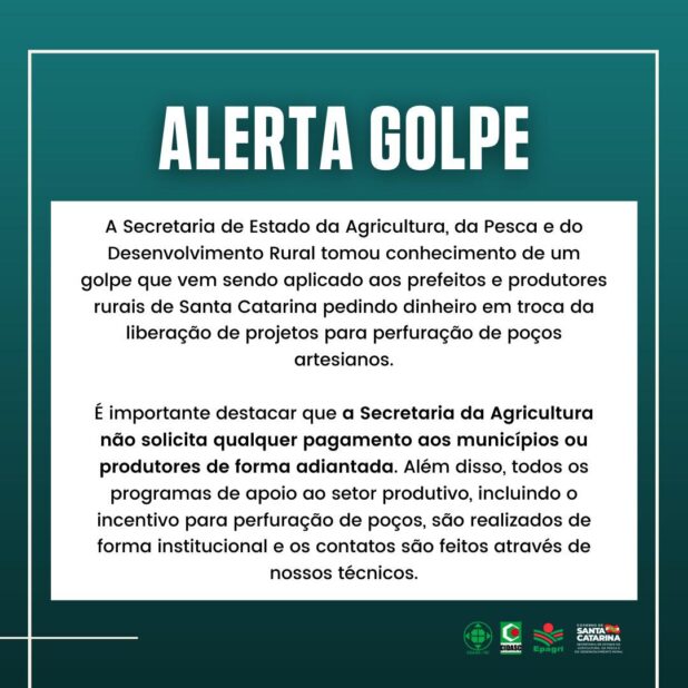 Photo of Secretaria da Agricultura alerta sobre golpe aplicado em produtores rurais