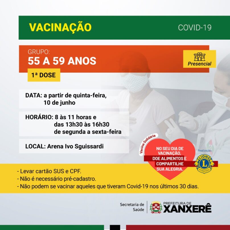 Photo of Xanxerê começa vacinação contra a Covid-19 em pessoas de 55 a 59 anos