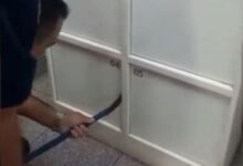 Photo of VÍDEO: criança fica presa em guarda-volumes de banco