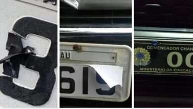 Photo of Adesivo, fita isolante e carro de Exército: veja flagrantes de adulterações de placas