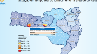 Photo of Devido a temporal em Seara, mais de 3600 unidades consumidoras estão sem energia elétrica