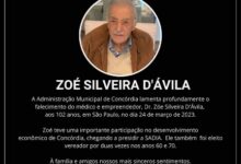 Photo of Prefeitura de Concórdia decreta luto oficial por três dias pela morte do Dr Zoé Silveira D’Ávila