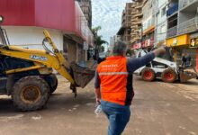 Photo of Equipes de Chapecó estão divididas em várias frentes de trabalho em Arroio do Meio