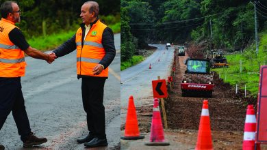 Photo of Jorginho Mello vistoria o avanço das obras da SC-283 entre Seara e Arvoredo