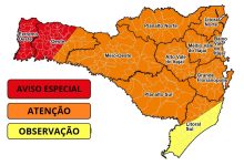 Photo of Proteção e Defesa Civil atualiza alerta e eleva para muito alto o risco de tempestades severas
