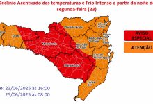 Photo of Proteção e Defesa Civil de SC emite alerta vermelho para o frio intenso no estado