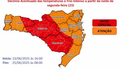 Photo of Proteção e Defesa Civil de SC emite alerta vermelho para o frio intenso no estado