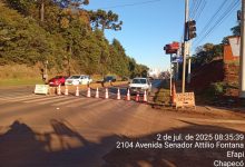 Photo of Avenida Attilio  Fontana segue com desvio no sentido Centro/Bairro