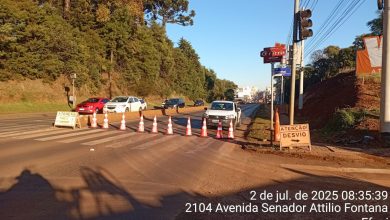 Photo of Avenida Attilio  Fontana segue com desvio no sentido Centro/Bairro